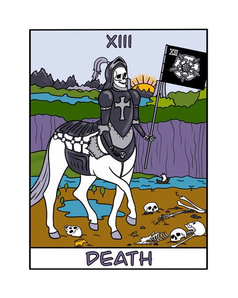 Death Skeleton Centaur Tarot Card Art Print