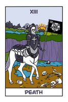 Death Skeleton Centaur Tarot Card Art Print