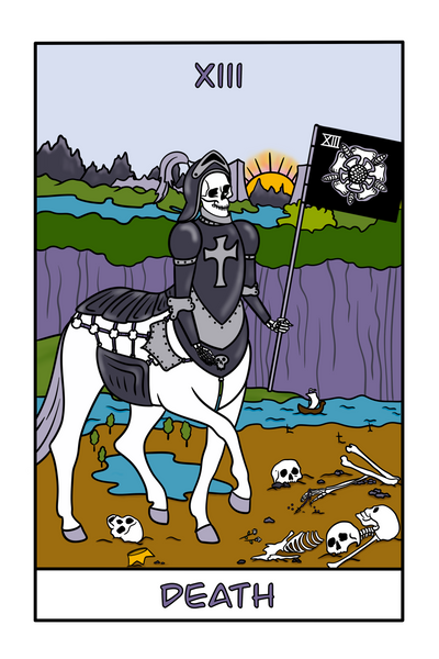 Death Skeleton Centaur Tarot Card Art Print