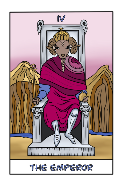 Ram Headed Emperor Tarot Card Art Print
