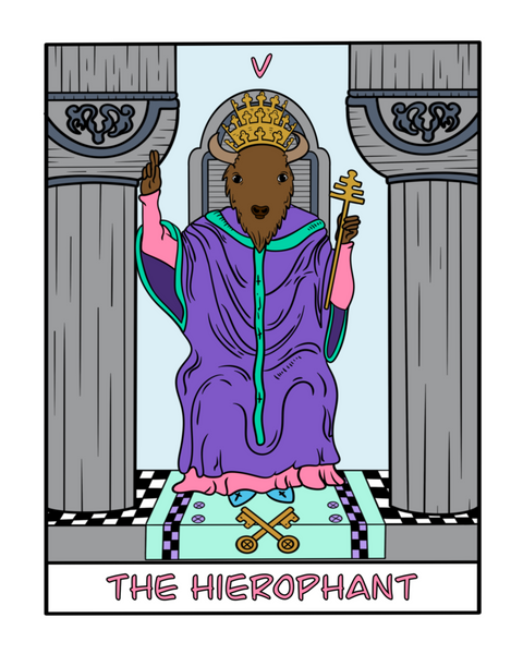 The Hierophant Bison Tarot Card Art Print