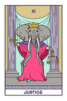 Elephant-headed Justice Tarot Card Art Print