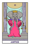 Elephant-headed Justice Tarot Card Art Print