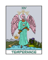 Ibis-headed Angel Temperance Tarot Card Art Print