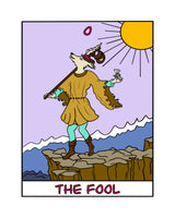 The Fool Whimsical Dog Tarot Card Art Print