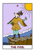 The Fool Whimsical Dog Tarot Card Art Print