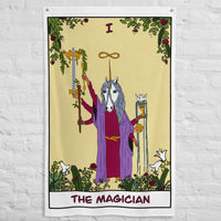 The Unicorn Magician Tarot Card Flag