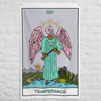 Temperance Ibis Headed Angel Tarot Card Flag