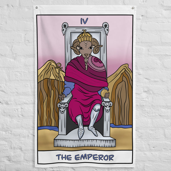 Ram Headed Emperor Tarot Card Flag