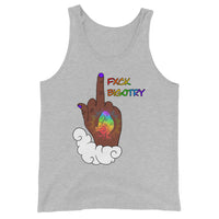 FXCK Bigotry Dark Skin Middle Finger LGBTQ+ Pride Unisex Tank Top