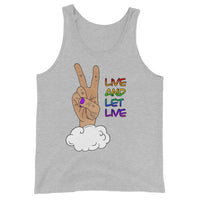 Live and Let Live Light Skin Peace Sign LGBTQ+ Pride Unisex Tank Top