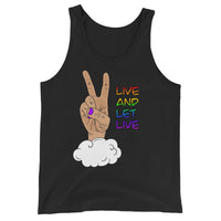 Live and Let Live Light Skin Peace Sign LGBTQ+ Pride Unisex Tank Top