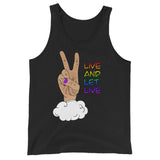 Live and Let Live Light Skin Peace Sign LGBTQ+ Pride Unisex Tank Top