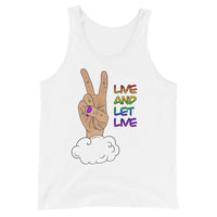 Live and Let Live Light Skin Peace Sign LGBTQ+ Pride Unisex Tank Top