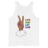 Live and Let Live Tan Skin Peace Sign LGBTQ+ Pride Unisex Tank Top