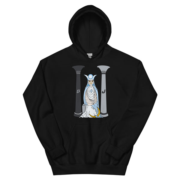 The Snowy Owl High Priestess Tarot Card Unisex Hoodie