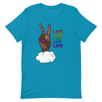 Live and Let Live Dark Skin Peace Sign LGBTQ+ Pride Unisex t-shirt