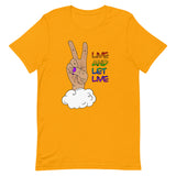 Live and Let Live Light Skin Peace Sign LGBTQ+ Pride Unisex t-shirt