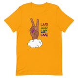 Live and Let Live Tan Skin Peace Sign LGBTQ+ Pride Unisex t-shirt