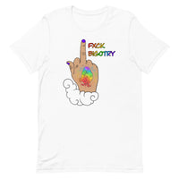 FXCK Bigotry Light Skin Middle Finger LGBTQ+ Pride Unisex t-shirt