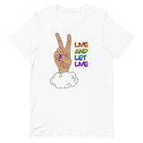 Live and Let Live Light Skin Peace Sign LGBTQ+ Pride Unisex t-shirt