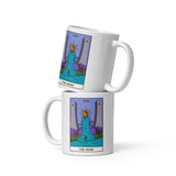 The Moon Tarot Card White glossy mug