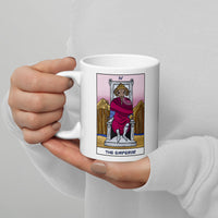 Ram Headed Emperor Tarot Card White glossy mug