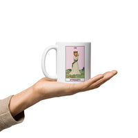 Strength Lion Headed Maiden White glossy mug