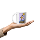 The Fool Whimsical Dog Tarot Card White glossy mug