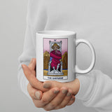 Ram Headed Emperor Tarot Card White glossy mug