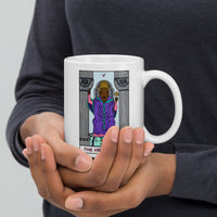 The Hierophant Bison Tarot Card White glossy mug