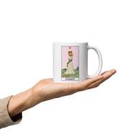 Strength Lion Headed Maiden White glossy mug