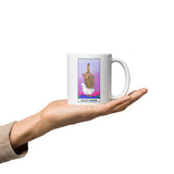 Ace of Fingers Snarkana Tarot Card White glossy mug