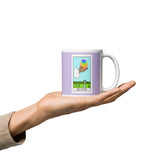 Ace Of Gay LGBTQ+ Pride Tarot Card White glossy mug