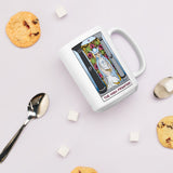 The Snowy Owl High Priestess Tarot Card White glossy mug