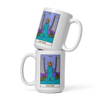 The Moon Tarot Card White glossy mug