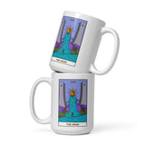 The Moon Tarot Card White glossy mug