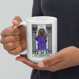 The Hierophant Bison Tarot Card White glossy mug