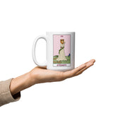 Strength Lion Headed Maiden White glossy mug