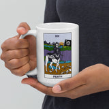 Death Skeleton Centaur Tarot Card White glossy mug