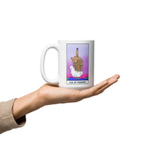 Ace of Fingers Snarkana Tarot Card White glossy mug