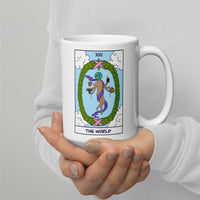 The World Dancer Tarot Card White glossy mug