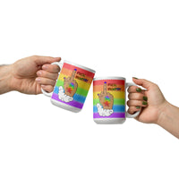 FXCK Bigotry Light Skin Middle Finger LGBTQ+ Pride White glossy mug