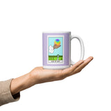 Ace Of Gay LGBTQ+ Pride Tarot Card White glossy mug