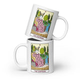 The Empress White Rabbit Tarot Card White glossy mug