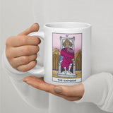 Ram Headed Emperor Tarot Card White glossy mug