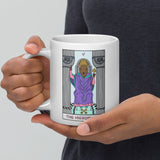 The Hierophant Bison Tarot Card White glossy mug