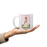 Strength Lion Headed Maiden White glossy mug