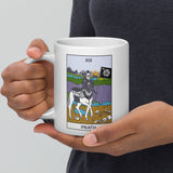 Death Skeleton Centaur Tarot Card White glossy mug