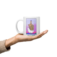 Ace of Fingers Snarkana Tarot Card White glossy mug